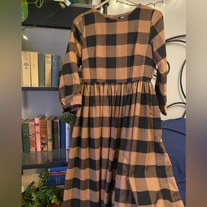 Size small modest Dainty Jewells brown & black gingham dress🤎🖤